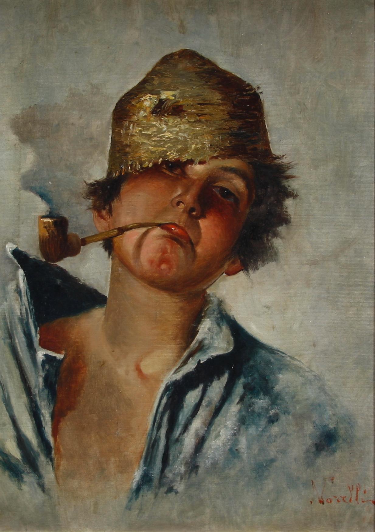 OKÄND KONSTNÄR, olja på duk 1900-talets början.