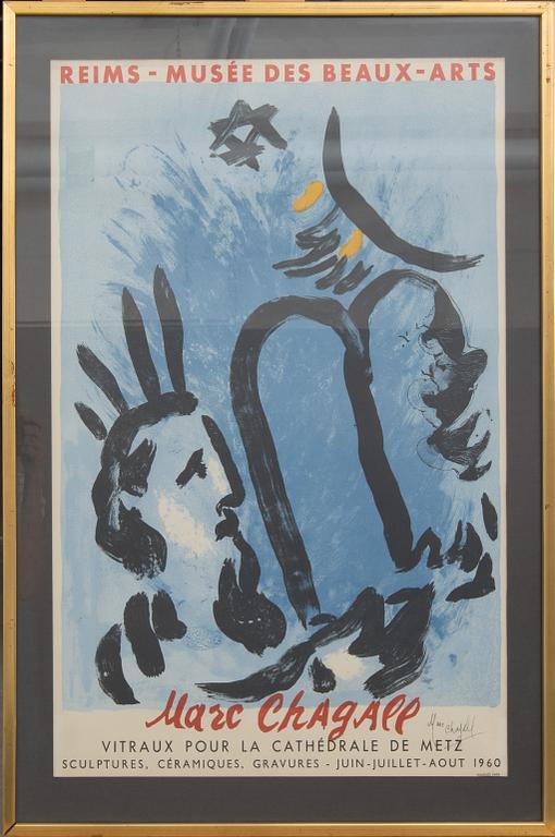 MARC CHAGALL, affisch, signerad.