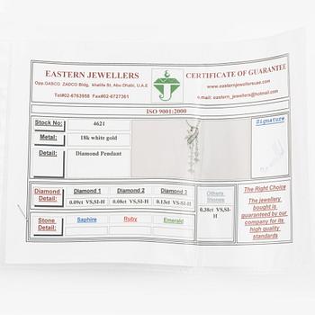 Collier, 18K vitguld med briljant- prinsess-, navette- och baguetteslipade diamanter.