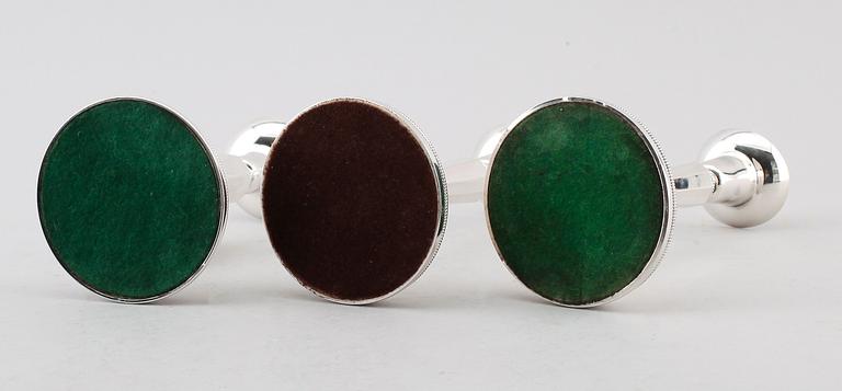 LJUSSTAKAR, 3 st, silver, Erik Löfman, MGAB, Uppsala 1967, 1977 och 1978.