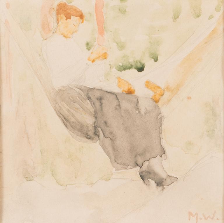 MARIA WIIK, akvarell, signerad M.W.