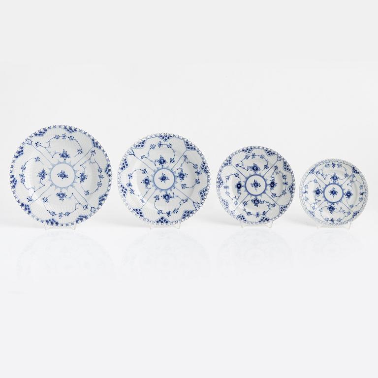 33 pieces of a full lace 'Musselmalet' dining service, Royal Copenhagen, Denmark.