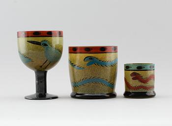 SKÅLAR, 3 st, glas, Ulrica Hydman-Vallien, Kosta Boda.