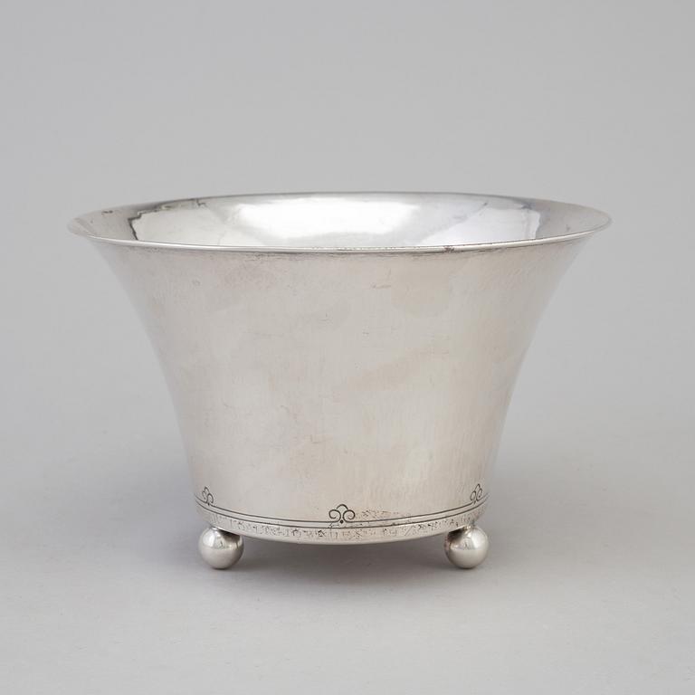 A silver bowl by WA Bolin, Stockholm, 1928.