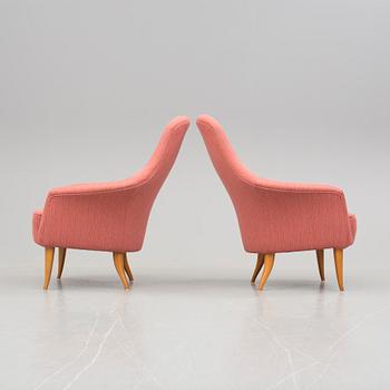 FÅTÖLJER ett par. "Stora Adam", Kerstin Hörlin-Holmqvist för "Triva-serien", NK Nordiska Kompaniet, 1960-tal.