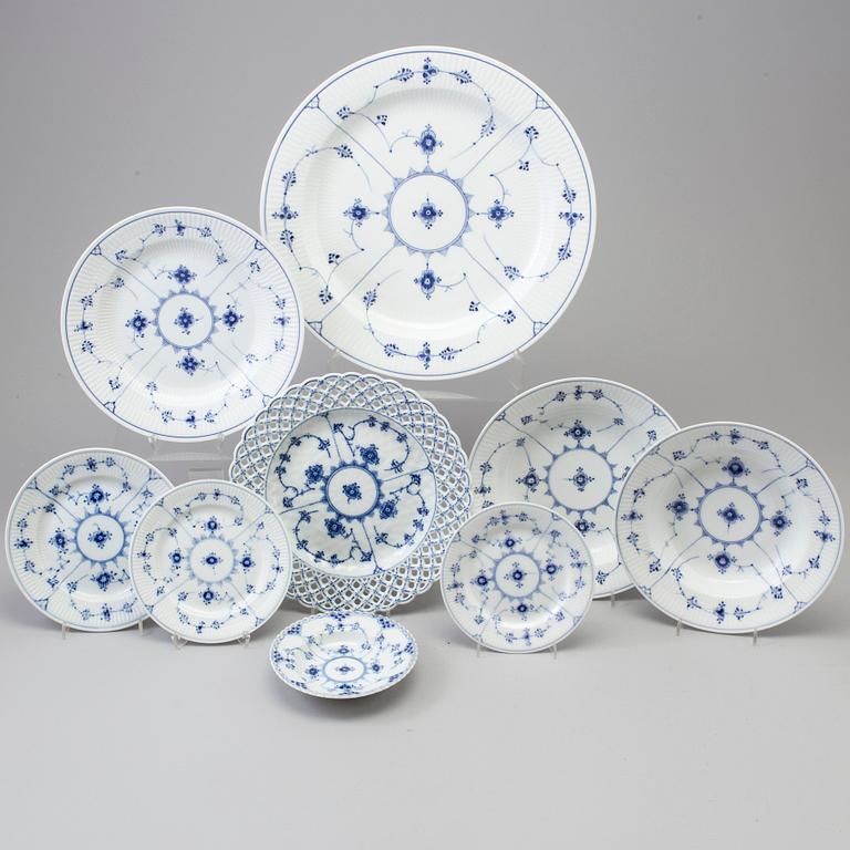 A 37-piece porcelain service, 'Musselmalet', Royal Copenhagen,