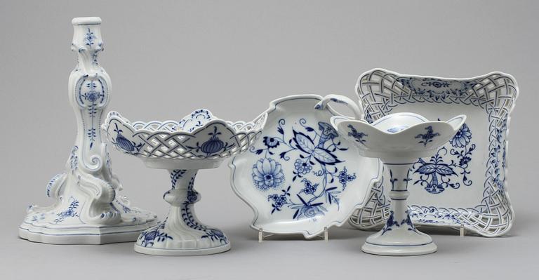 PARTI PORSLIN, 5 delar, Meissen, 1900-tal.