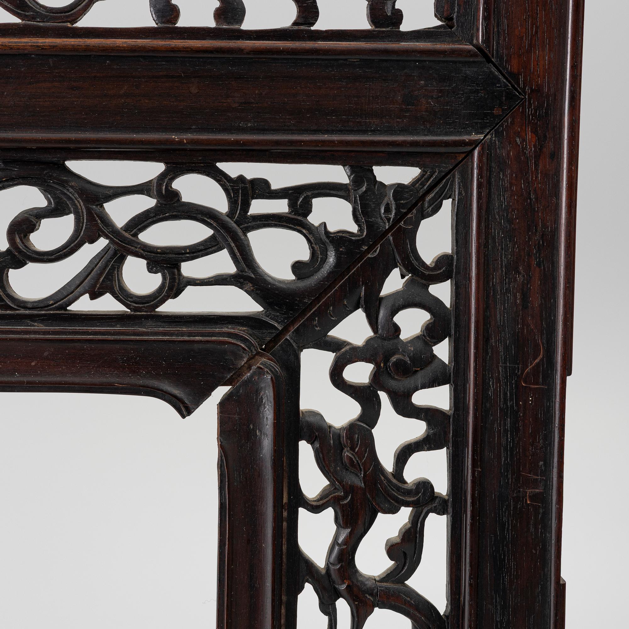 A pair of hardwood panels, China, 20th century.