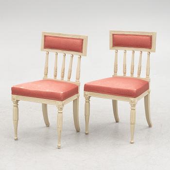 A set of five late Gustavian chairs, circa 1800.