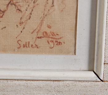 ÅSLUND, ACKE, krita. Sign och dat 1920.