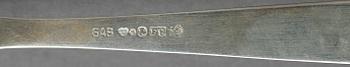 BESTICK, 12 delar, silver "Rosenholm", Guldsmedsaktiebolaget GAB, Stockholm 1956.