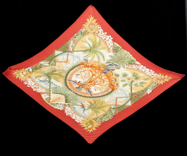 A silk scarf "Aloha" by Hermès.