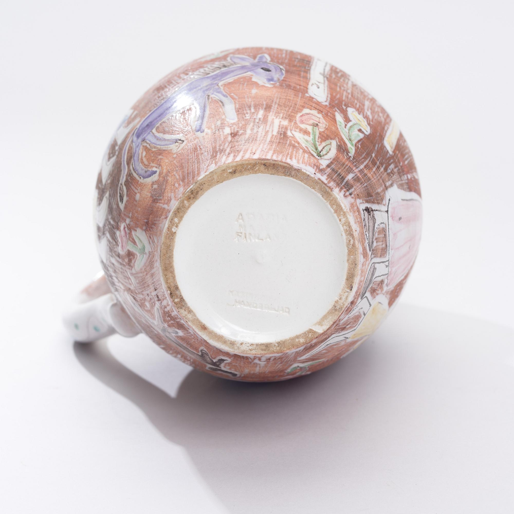 RUT BRYK, kanna, keramik, signerad, Arabia 1900-talets mitt.