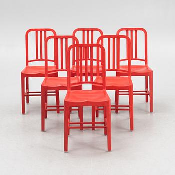 Stolar, 6 st, "111 Navy Chair", Emeco & Coca-Cola.