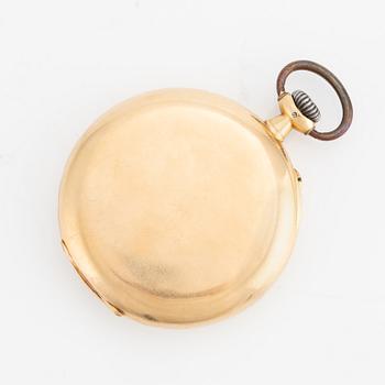 IWC, pocket watch, 50.5 mm, 18K gold.