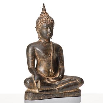 A bronze Buddha Shakyamuni, Thailand, possibly Lanna, 18th century.