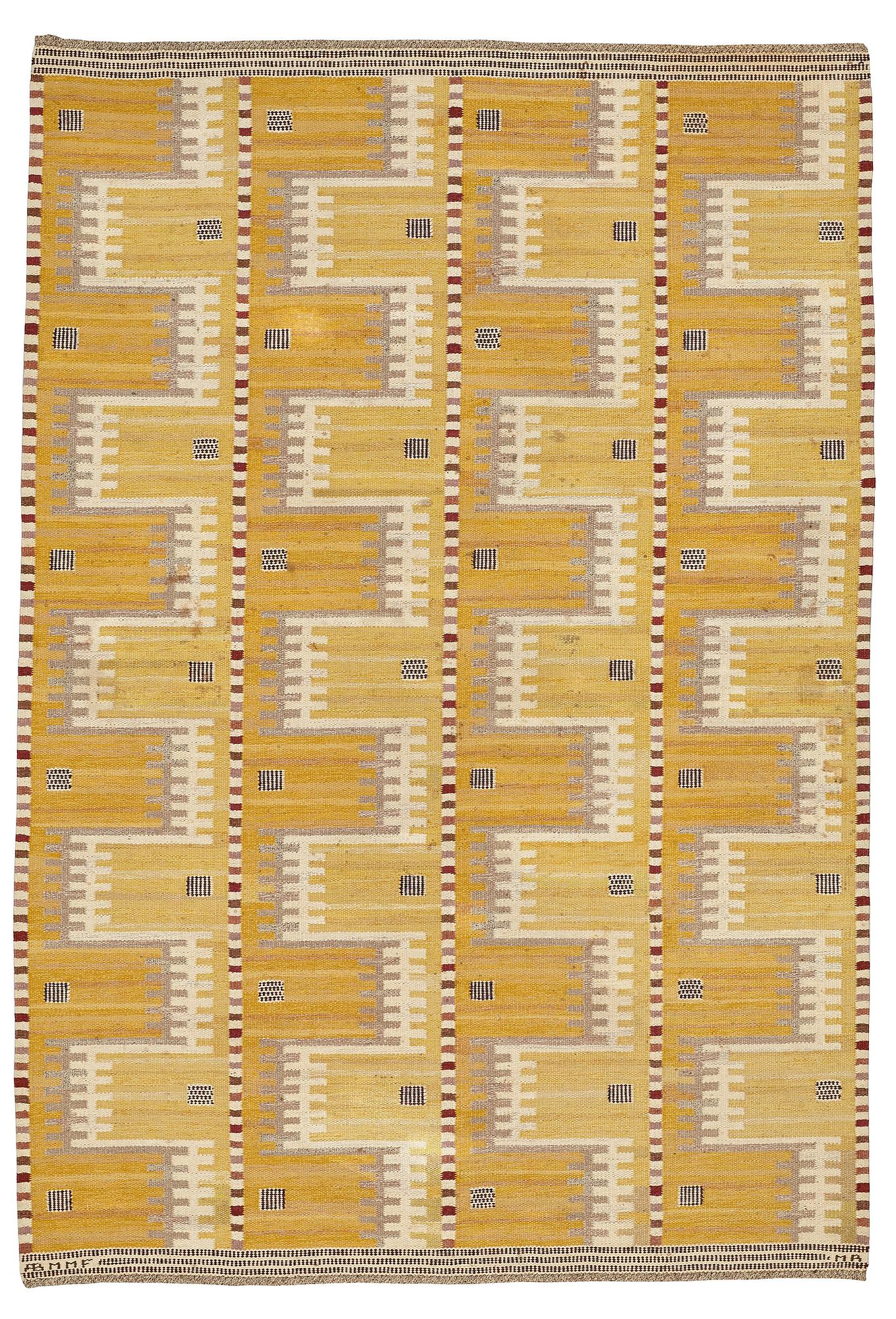 Marianne Richter, MATTA, "Gula havet", rölakan, ca 298 x 204 cm, signerad AB MMF MR.