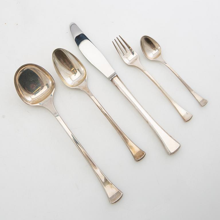 Hans Hansen, bestickuppsättning, 51 delar, "Kristine", sterling silver, Danmark.