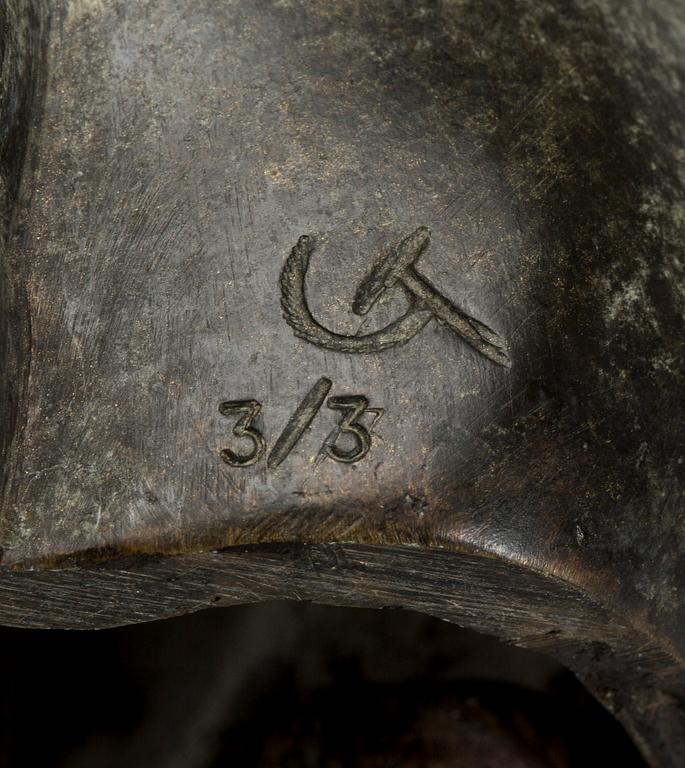 OKÄND KONSTNÄR, skulptur, brons, monogramsignerad CT och numrerad 3/3.