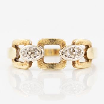 Ring, 14K gold with small eight-cut diamonds, Finland.