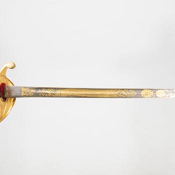 A Swedish infantry officer's sabre second half of the 19th century, with scabbard.