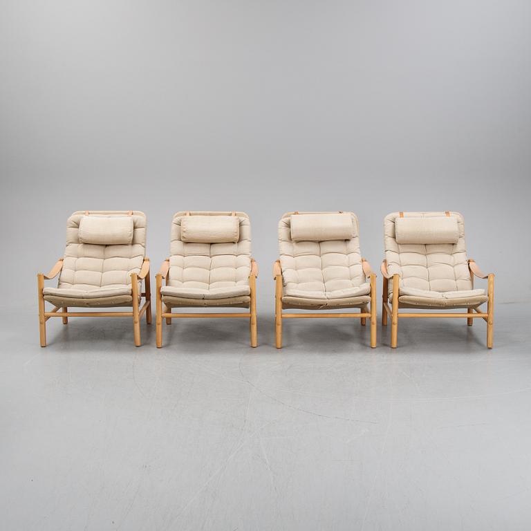 Four 'Junker' easy chairs by Bror Boije for Dux, second half of the 20th Century.