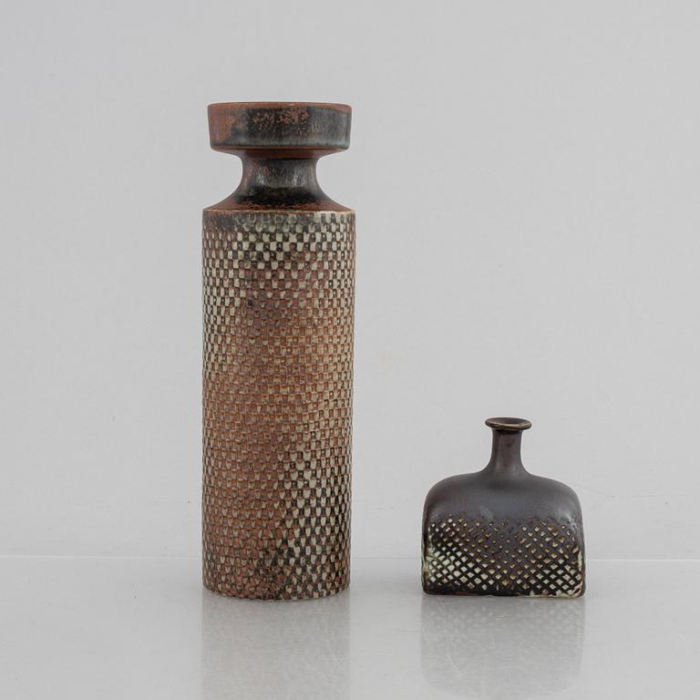 Stig Lindberg, two stoneware vases, Gustavsberg Studio, 1960s.