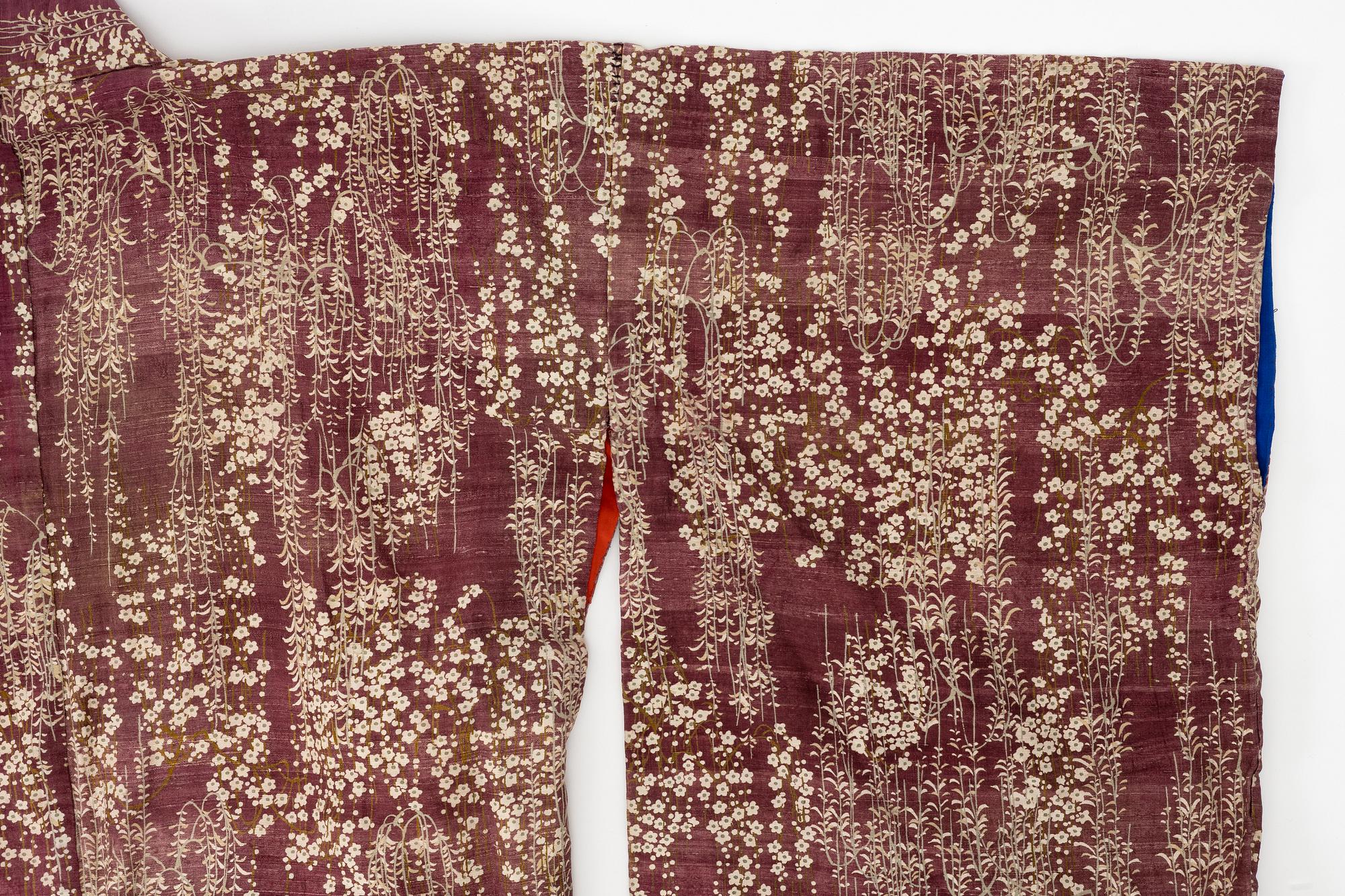 Kimono (five pieces), partially cotton, two pairs of shoes, one pair of socks, and a parasol, Japan, 20th century.