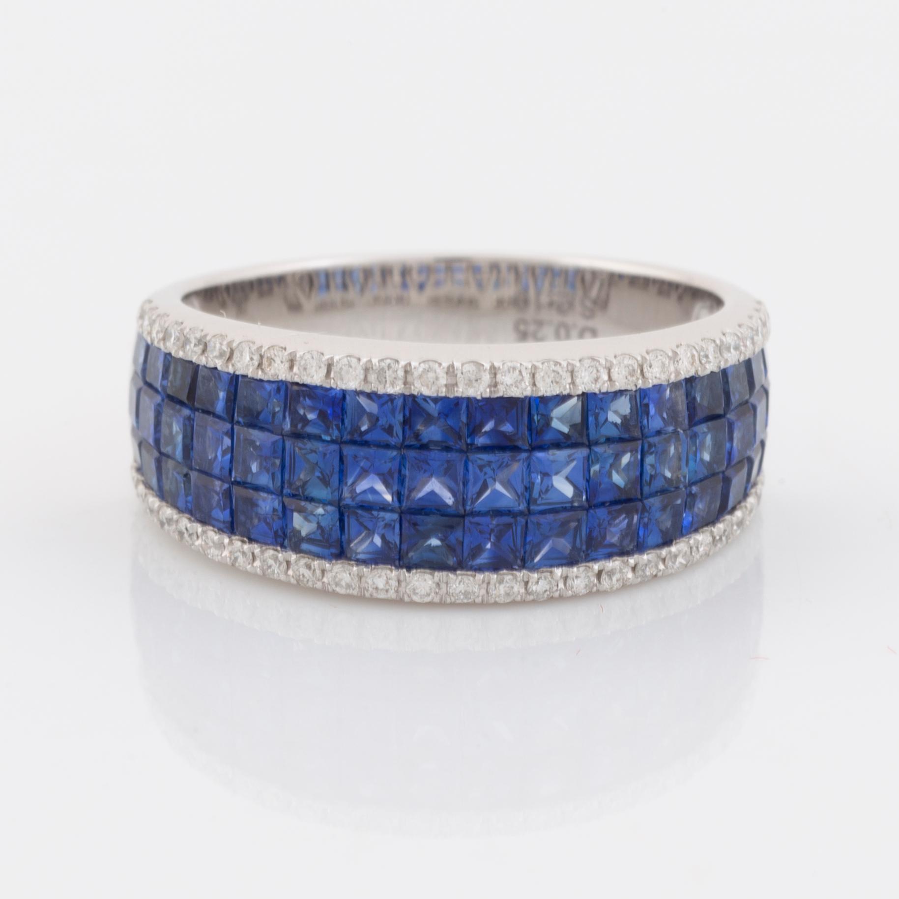 Sapphire and brilliant cut diamond ring.