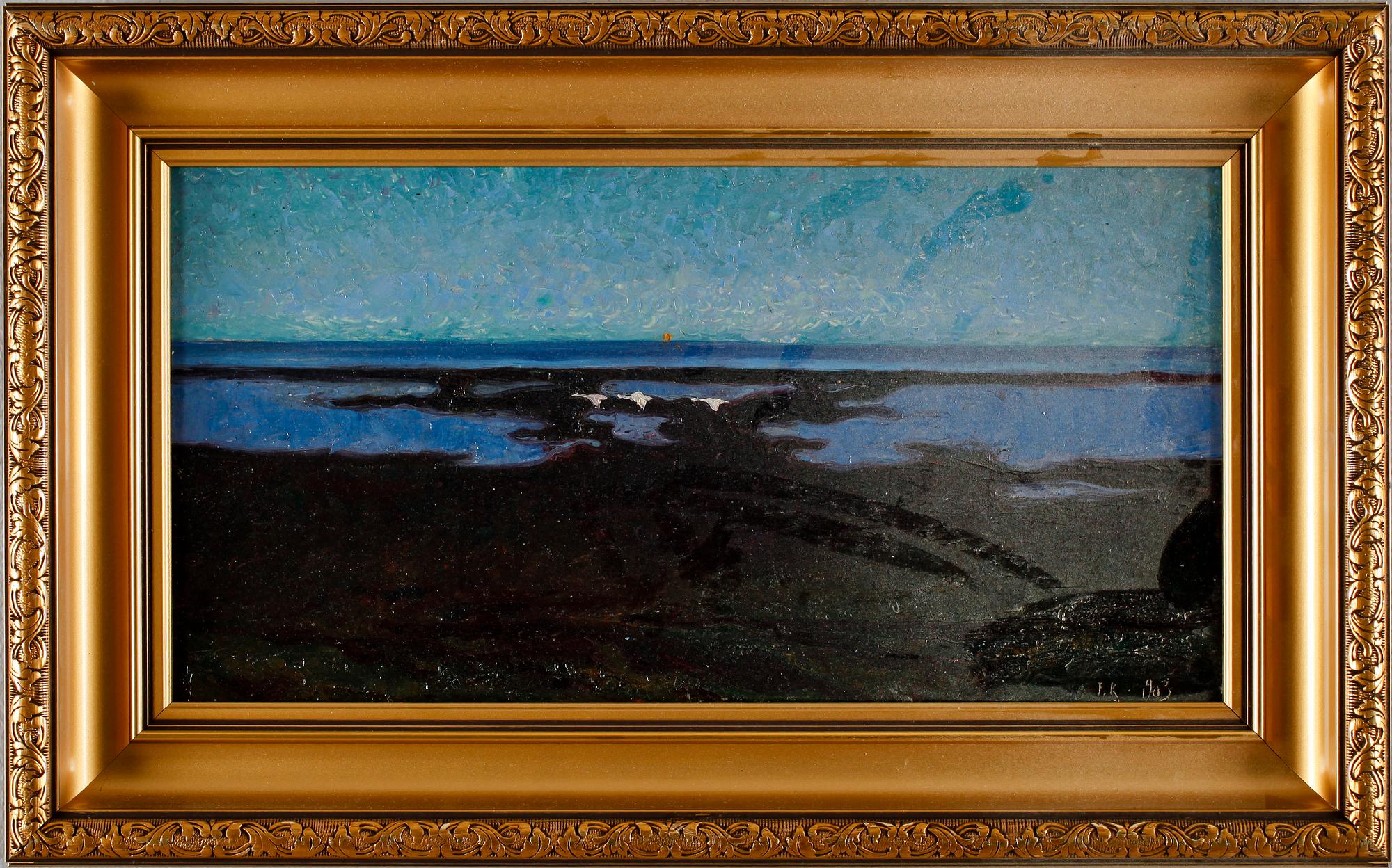 FRITZ KÄRFVE, olja på pannå, monogramsignerad och daterad 1903.
