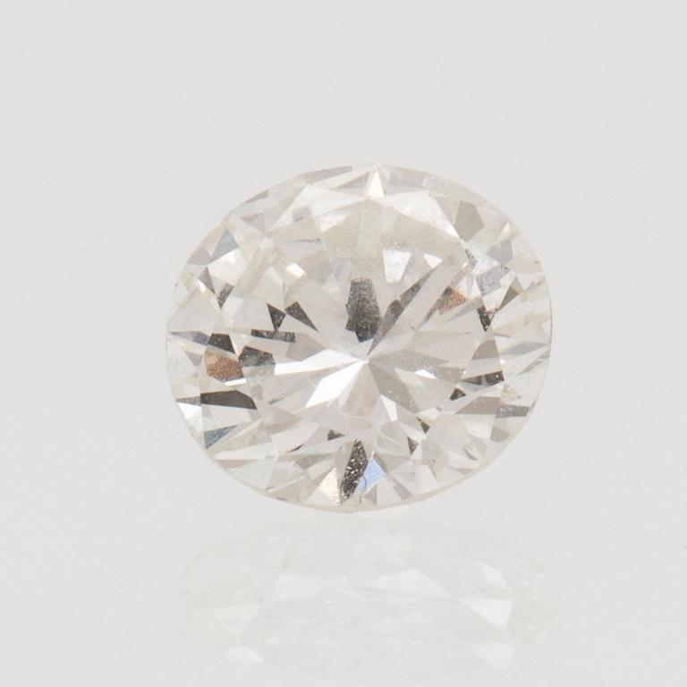 Diamant samt ring 18K vitguld med syntetisk sten G Kaplan Stockholm 1965.