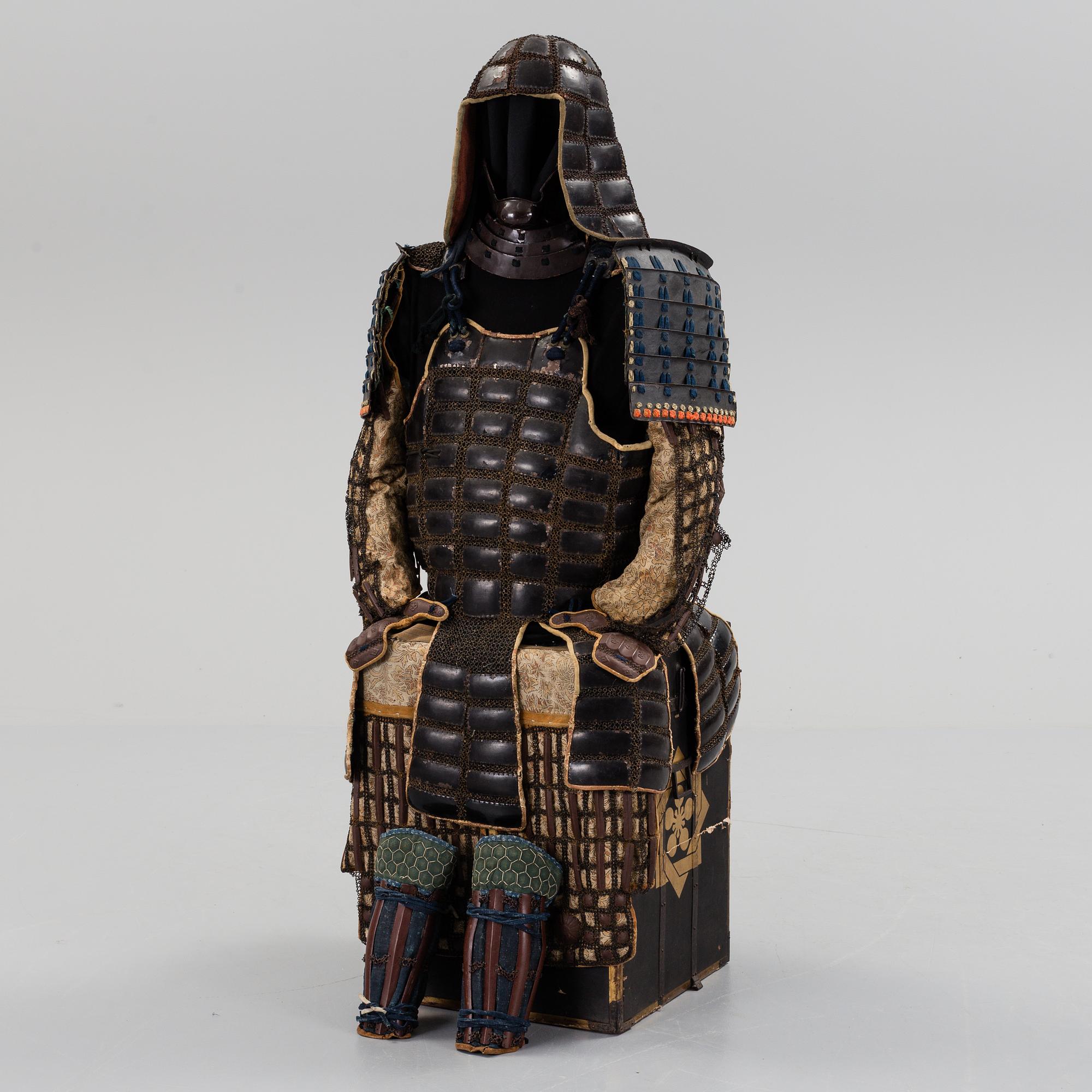 A Japanese suit of armor in the Tatami-Gusoho style, presumably mid Edo period.