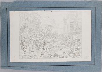 MAPP med 25 kopparstick och gravyrer, 1700-/1800-tal.