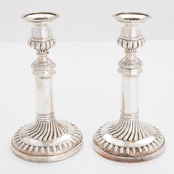 John Roberts & Co, ljusstakar, ett par, silver, Sheffield 1809, England.