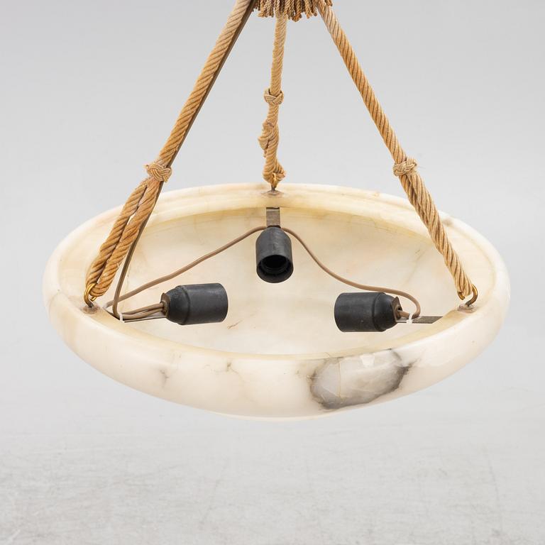 An alabaster ceiling lamp, 1920's.