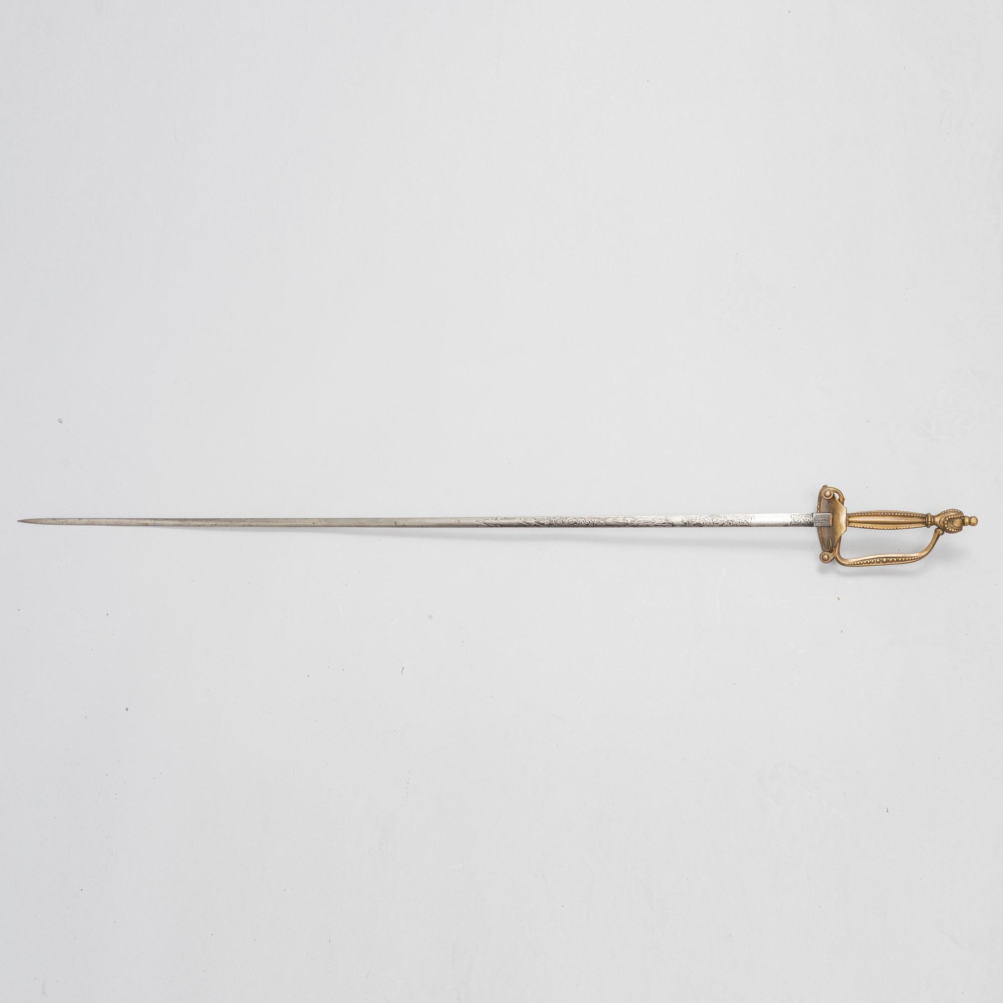 Dress sword, English early 20th century, with scabbard.