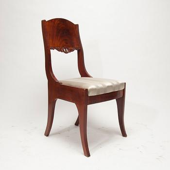 STOL, biedermeier, mahognyfanerad, 1800-talets mitt.