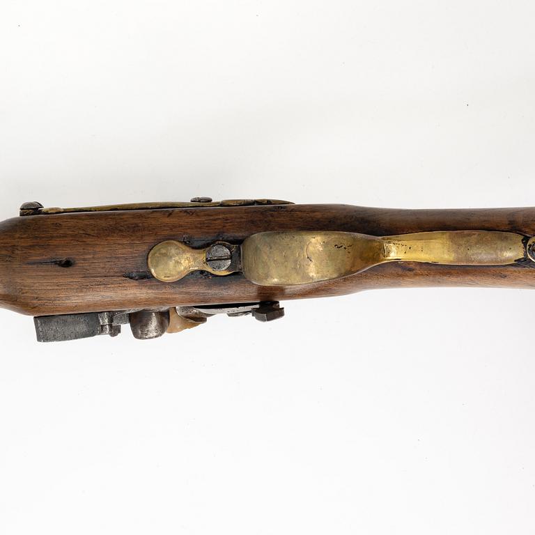 Blunderbuss med flintlås, märkt Humphrey Pickfatt, 1800-tal.