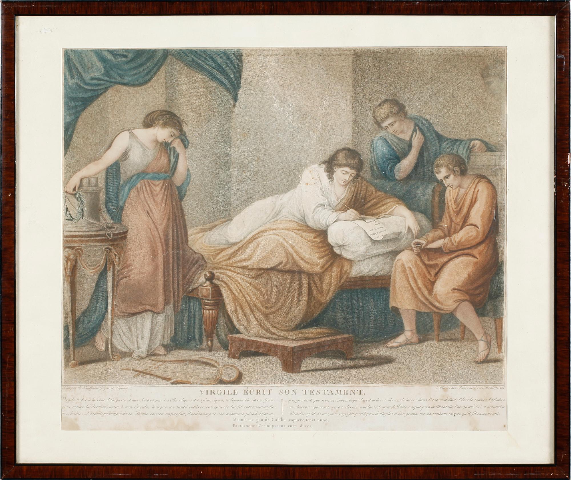 KOPPARSTICK, 2 st, efter Angelica Kauffman och Garnier, 1800-tal.