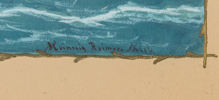 Heinrich Reimers, gouache på papper, signerad.