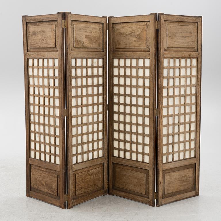 A four leaf folding screen, China, circa 1900.