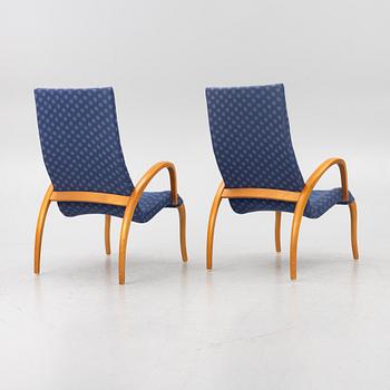 Markku Pakkanen, a pair of 'Harlekiini' armchairs, Asko, Finland, late 20th Century.