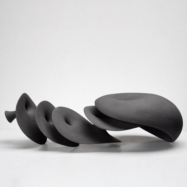 Eva Hild, a black stoneware sculpture "Prolongation", Sweden 2009.