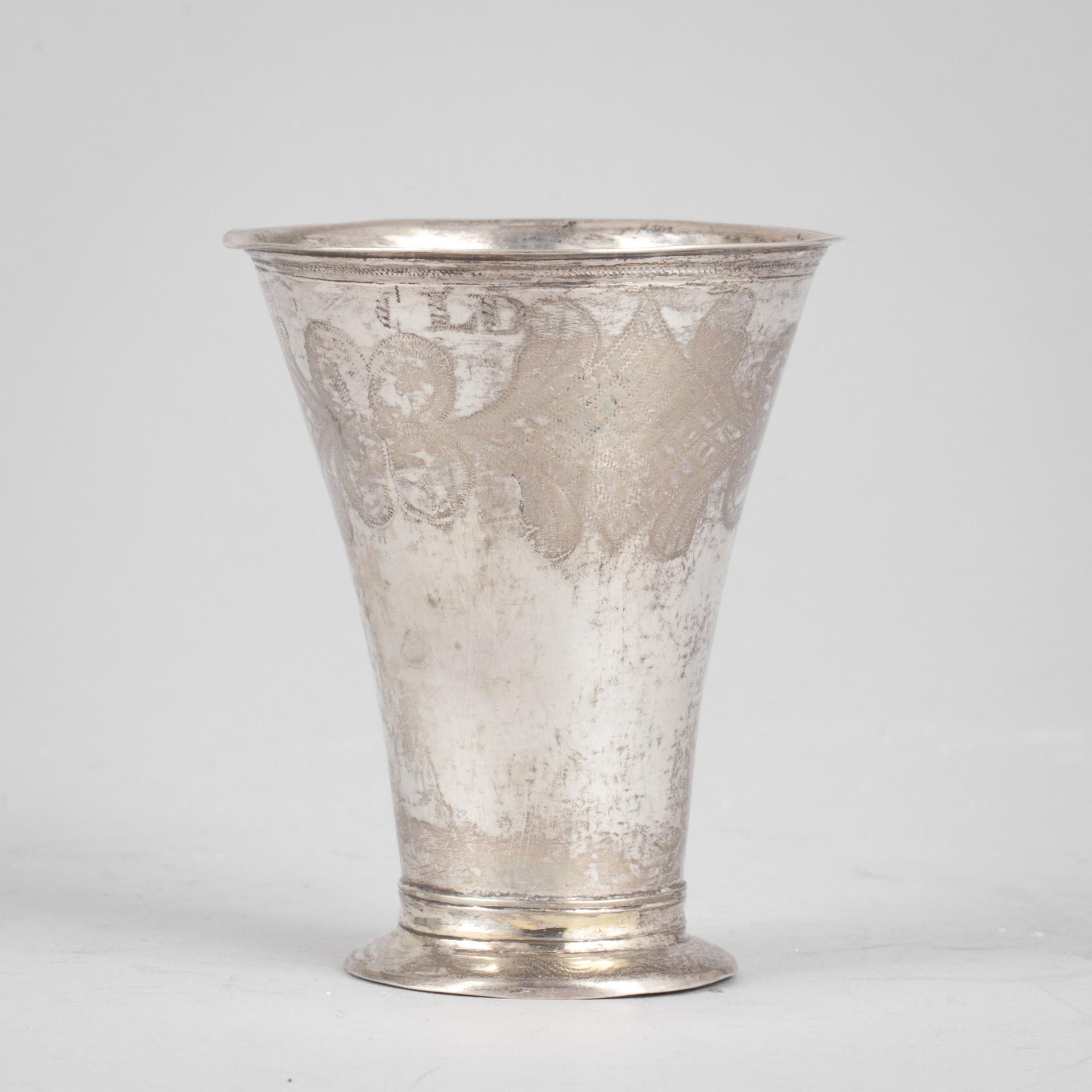 BÄGARE, silver. Alexander Prytz,1799, Strängnäs. Vikt ca 52g.