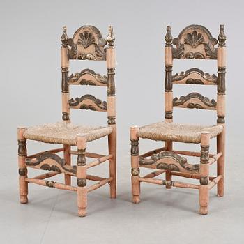 STOLAR, ett par, barockstil, Sydeuropa, 1800-tal.