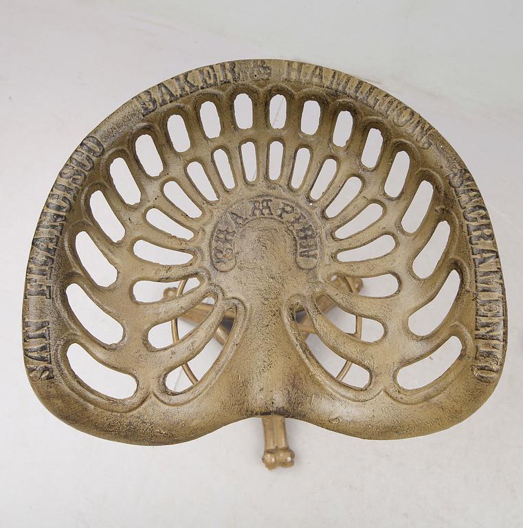 BARSTOLAR, 2 st, gjutjärn, 1900-talets andra hälft.