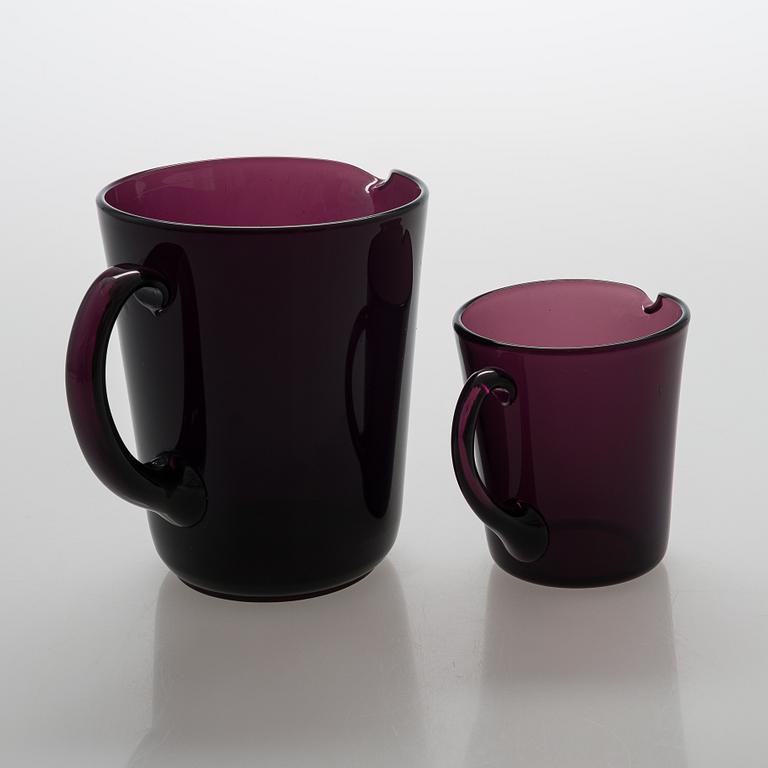 Mid 20th century dinking glasses 10+6 an d two jugs among other Iittala.