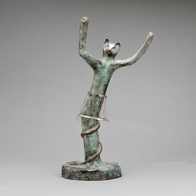 CECILIA B GRÖNING, brons och silver, signerad Cecilia B Gröning.