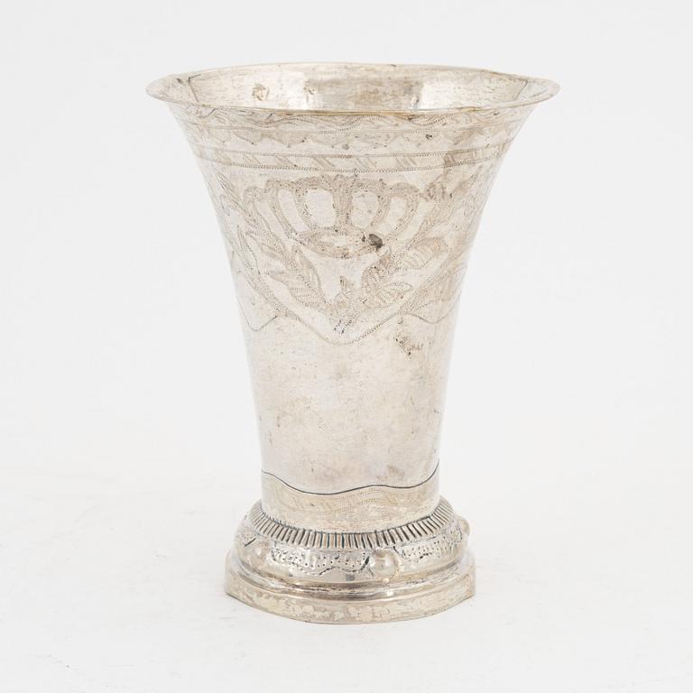 A silver beaker, mark of Sven Christoffer Holmström, Ulricehamn 1808.