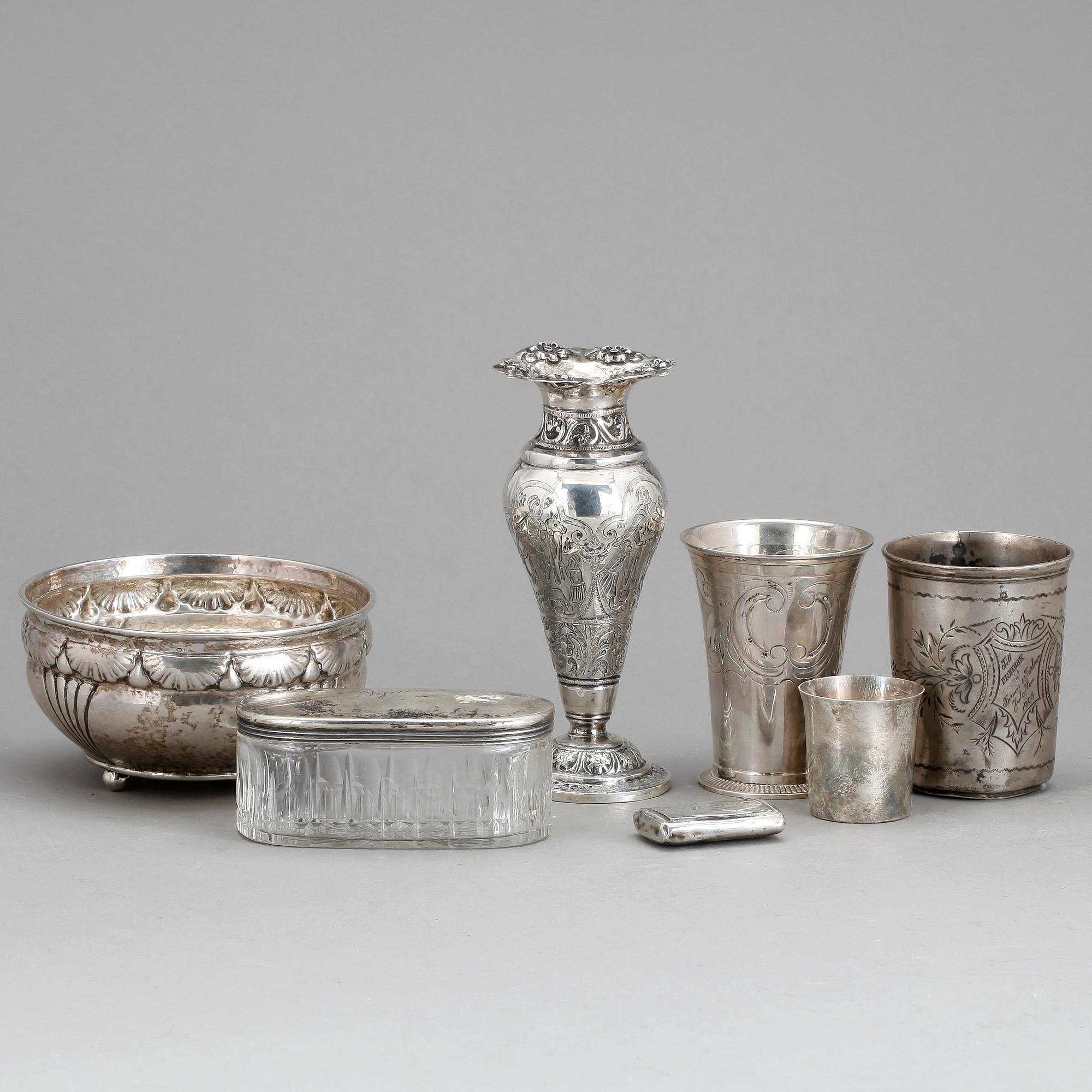 SILVERPARTI, 24 delar, däribland Tore Eldh, från ca 1843. Vikt ca 800 gram.